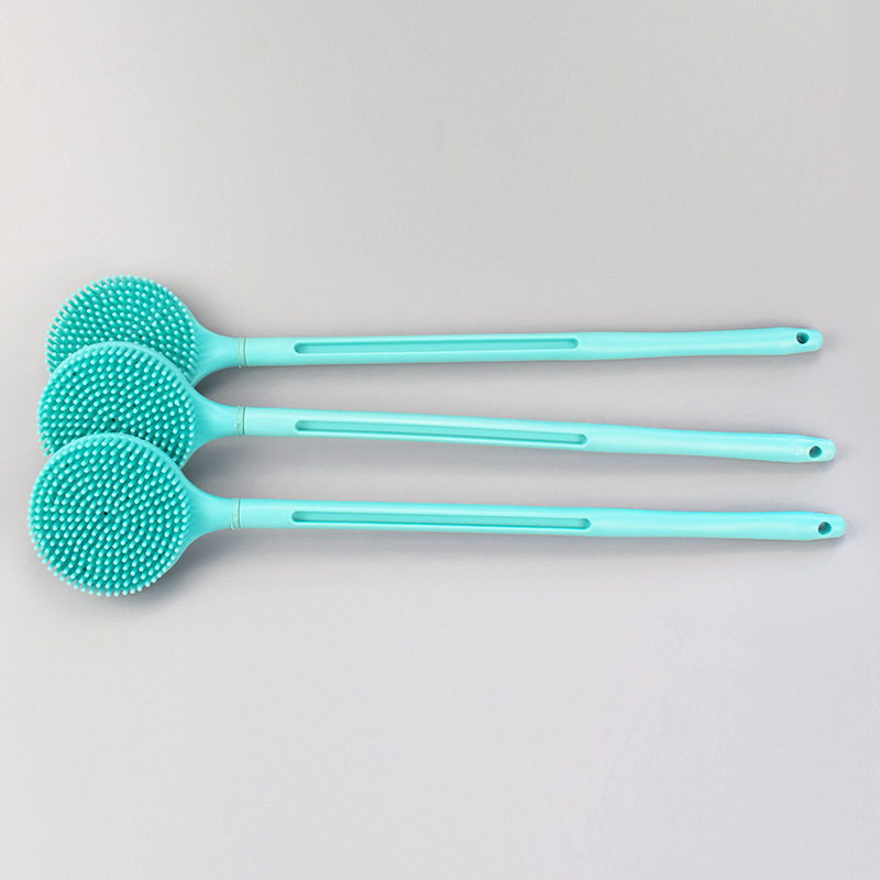 Wholesale Silicone Long-Handled Bath Brush Multi-Functional Bath Back Rub Exfoliating Cleaning Brush Bathroom Bathhouse Shower Brush