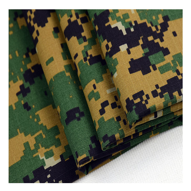 Factory wholesale cotton brocade Plaid camouflage printed fabric high-grade trench coat layer jacket fabric