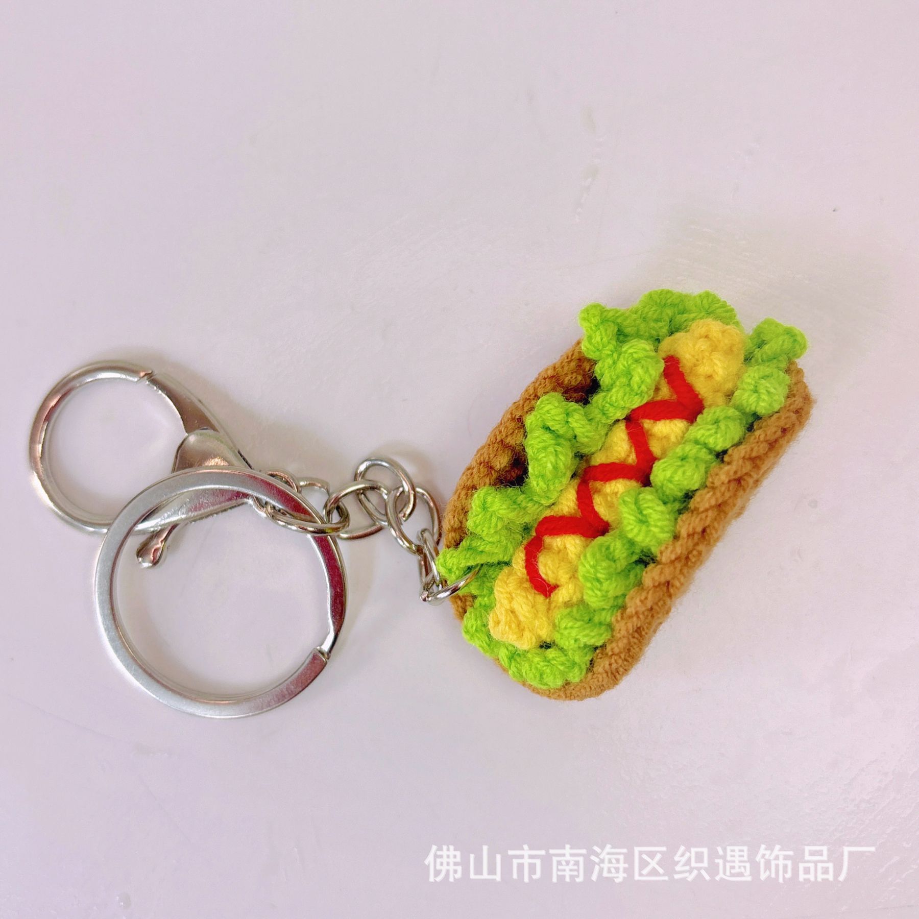 Picture of Handmade crocheted Cola package simulation food pendant creative wool woven small pendant keychain bag pendant