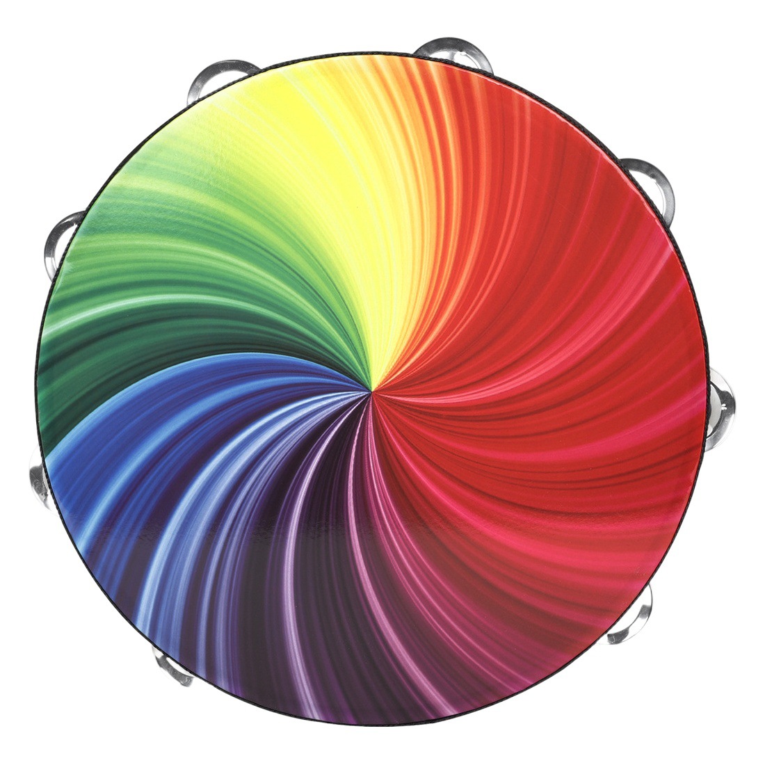 Orff percussion instrument 10 inch 8 inch double row colorful hand-cranked tambourine student children dance props hand-clapped drum