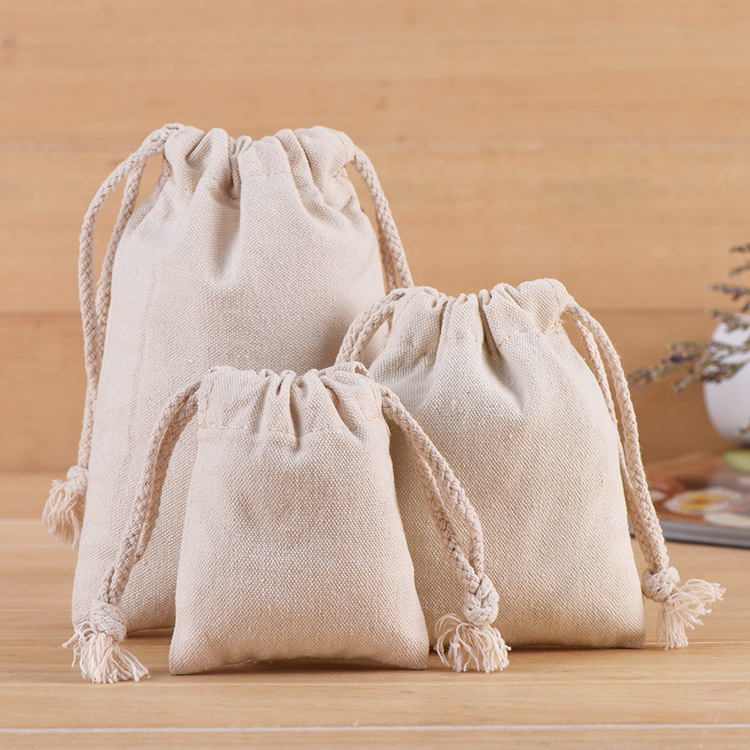 Bundle Pocket Storage Bag Small Cloth Bag Drawstring Bag Cotton and Linen Custom Drawstring Canvas Bag Custom Gift Rice