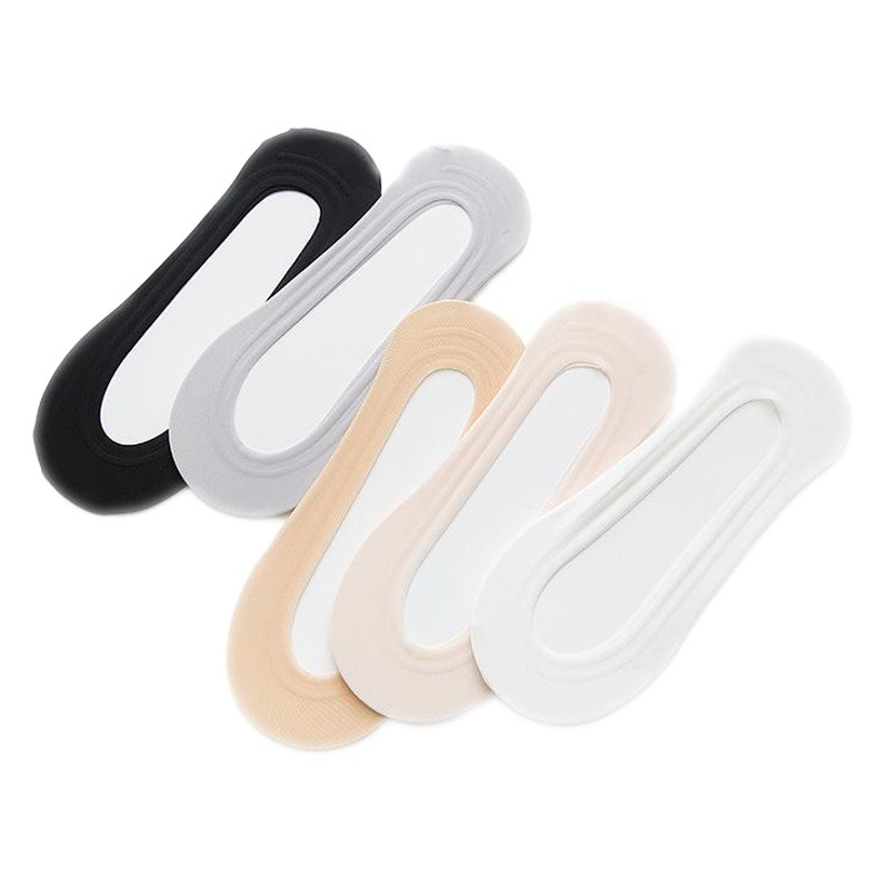 Ice Silk Women's Boat Socks Cotton Bottom Breathable Socks Summer Super Shallow Mouth No Mark Invisible Socks Non-slip Non-falling Solid Color Socks