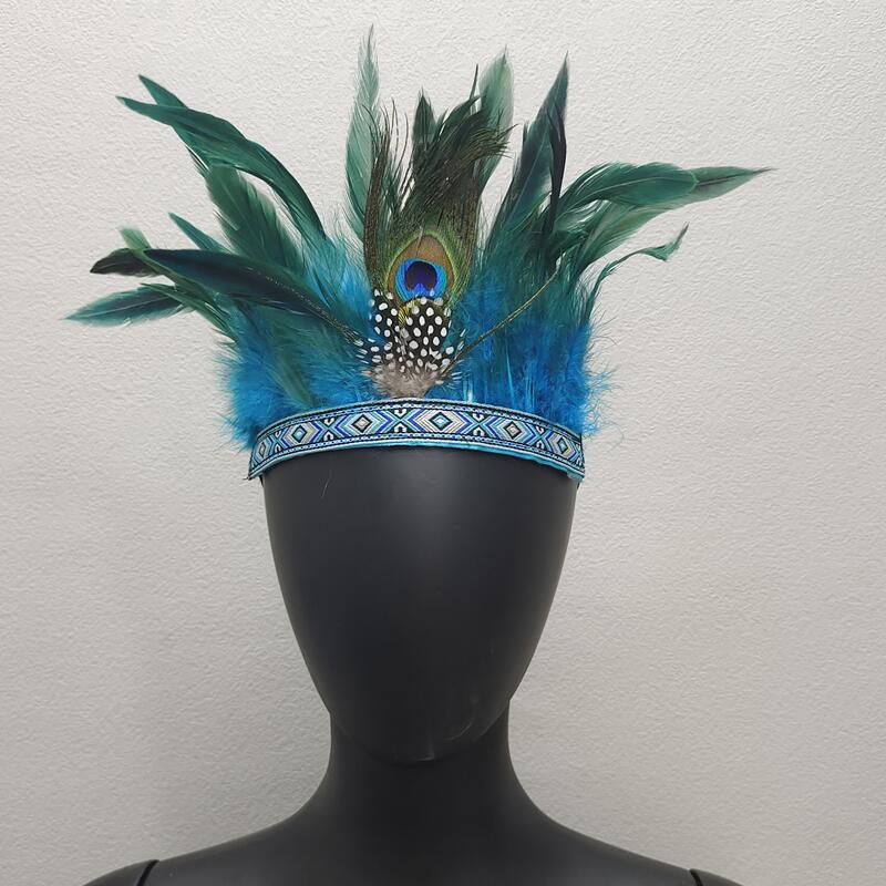 Picture of Indian Feather Headwear Chief Hair Accessories Carnival Stage Show Props Headwear Accessories Cross Border