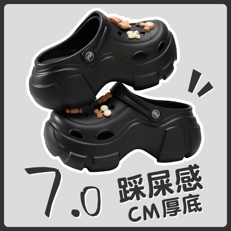 Picture of Thick-Soled Croc Shoes Women's 2025 New Summer Eva Anti-Slip Heightening Heel Beach Sandals Slippers Women's Summer Outerwear