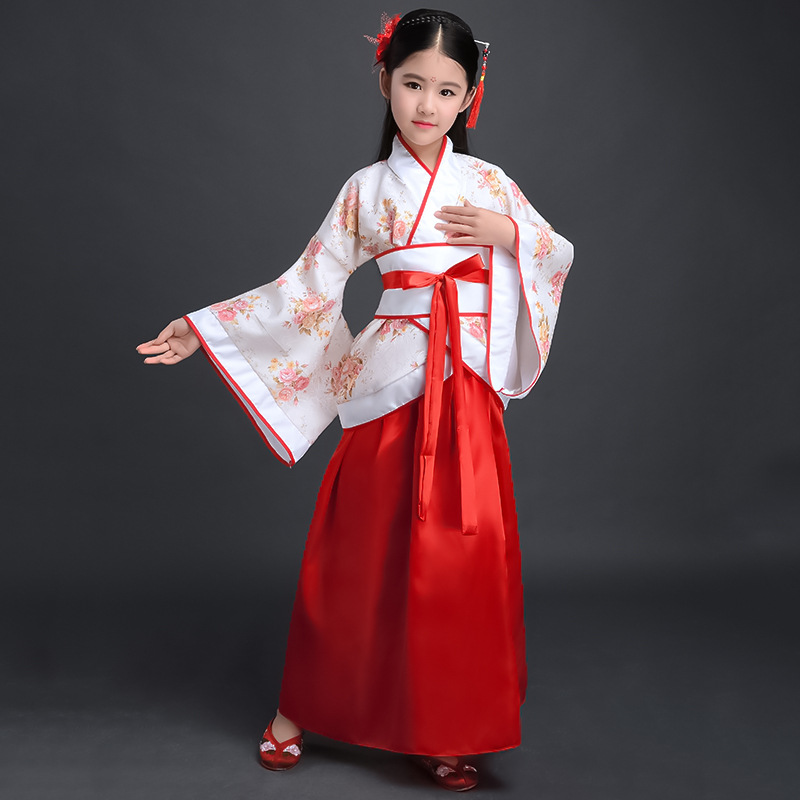 Picture of Children's Ancient Costume Female Hanfu Tang Costume Qin Dynasty Spring and Autumn Warring States Three Kingdoms Imperial Concubine Costume Han Dynasty Gege Ancient Performance Costume