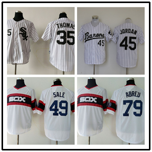 Baseball uniform jersey White Sox 79#35#45#49# white fans men's embroidered fan version baseball jersey