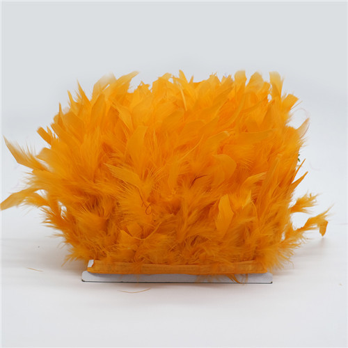 Picture of Turkey Feather Cloth with Flame Edge Feather Lace Wedding Bar Latin Dance Doll Clothing Accessories DIY Feathers