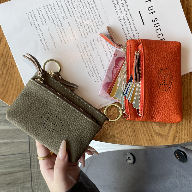 Picture of Genuine Leather Coin Purse Women's Small Wallet 2025 New Exquisite High-end Mini Small Storage Zipper Cowhide Coin Bag