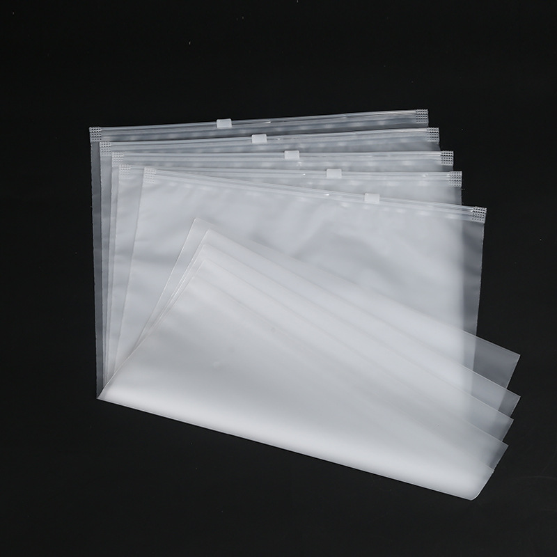 in stock zipper bag transparent clothing zipper bag clothing packaging bag frosted bag self-sealing bag can be printed LOGO