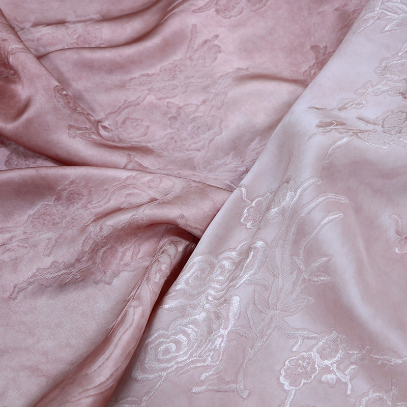 [Dirty Pink] New Chinese Style, Simple and Poetic Oriental Aesthetics, Wabi-Sabi Style, Silk Jacquard Dirty Dyed Fabric