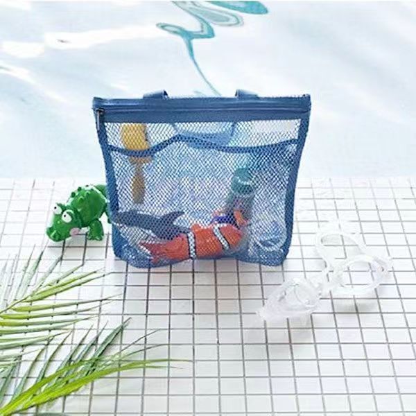 Picture of Hollow Handbag Zipper Storage Bag New Drain Fiber Mesh Travel Makeup Wash Bag Multifunctional Hand Holder
