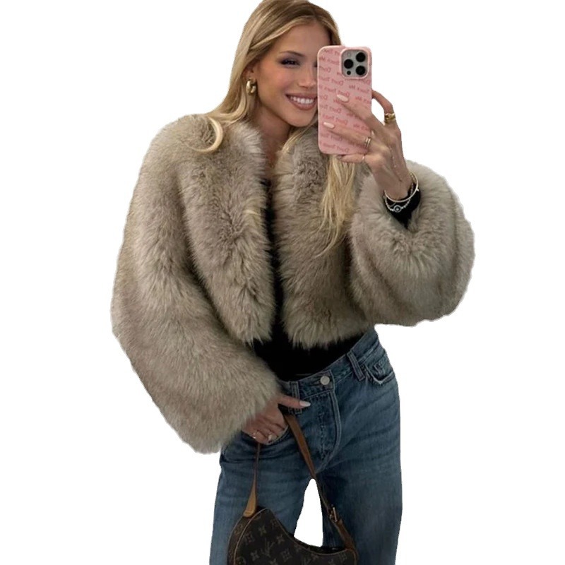 Picture of AliExpress Fur Coat Short Tokas Fur Women's Casual European and American Style Street Style Fox Fur Women's Clothing