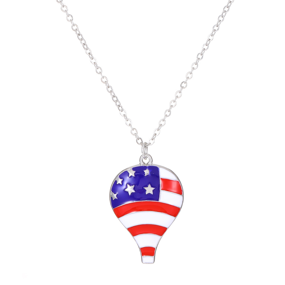 Picture of European and American Ins American Independence Day Series Necklace suit Fashion Simple Diamond-encrusted Wings Love Pendant Clavicle Chain