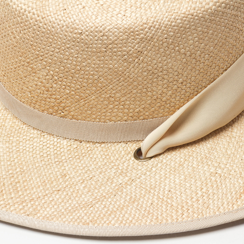 Picture of Korean Style Spring and Summer New Flat Top Straw Hat with Strap Baocao Outdoor Travel Sun Protection Beach Flat Top Straw Hat