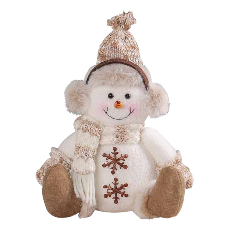 Amazon Christmas short leg snowman doll 2023 new warm brown knitted doll living room sofa home decorations