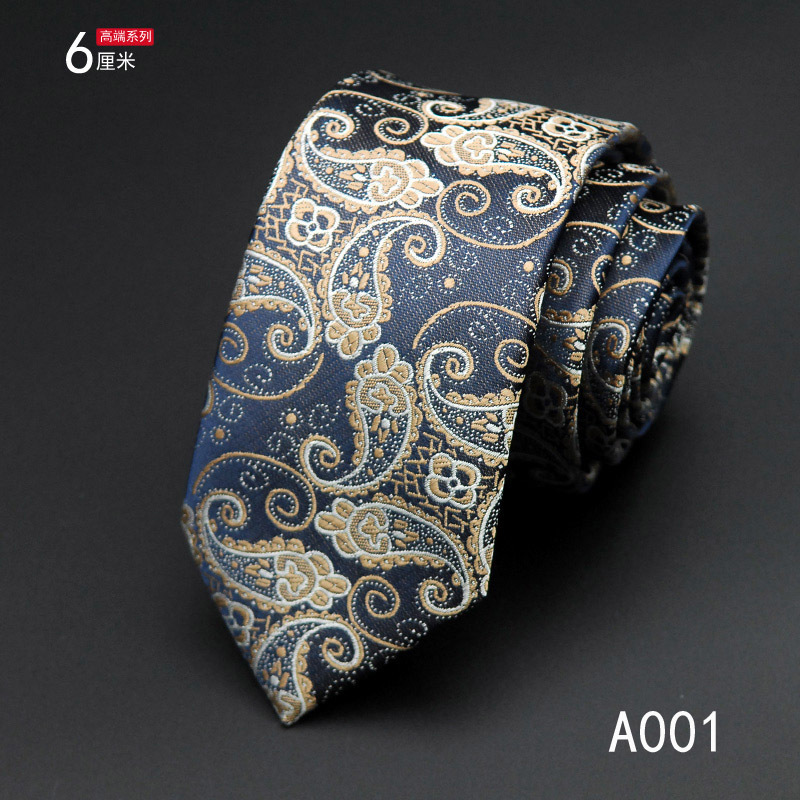 Men's Tie Korean Style Casual Polyester Silk Narrow Business Fashion Groom Wedding 6cm Small Tie