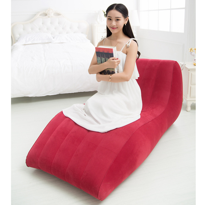 Spot wholesale increase lengthened lazy sofa S-shaped flocking inflatable recliner sofa bed lazy sofa