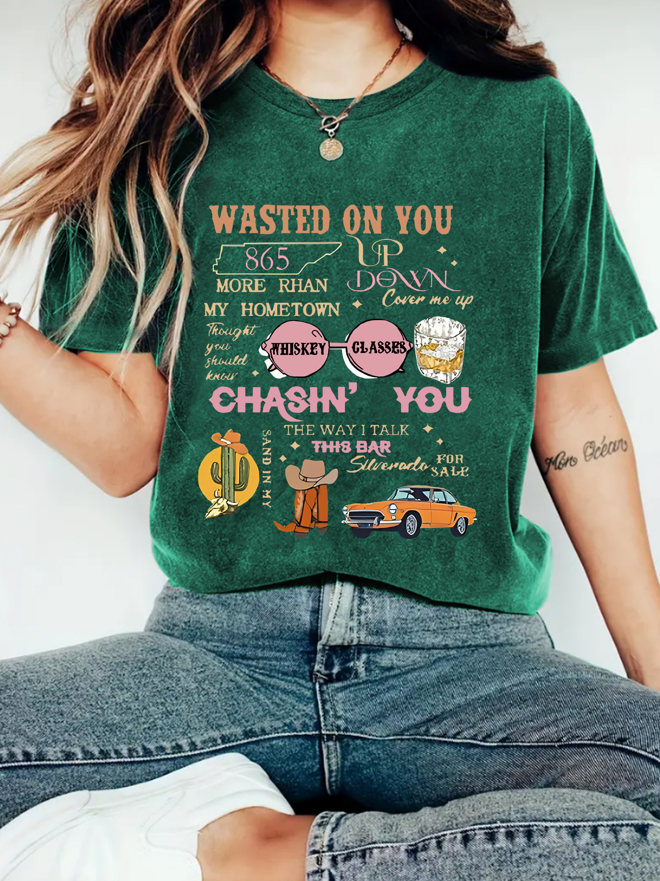 Picture of European and American Independent Station Cross-border Temperament T-shirt Women's in stock WASTEDD ON YOU Printed Summer New Short Sleeve