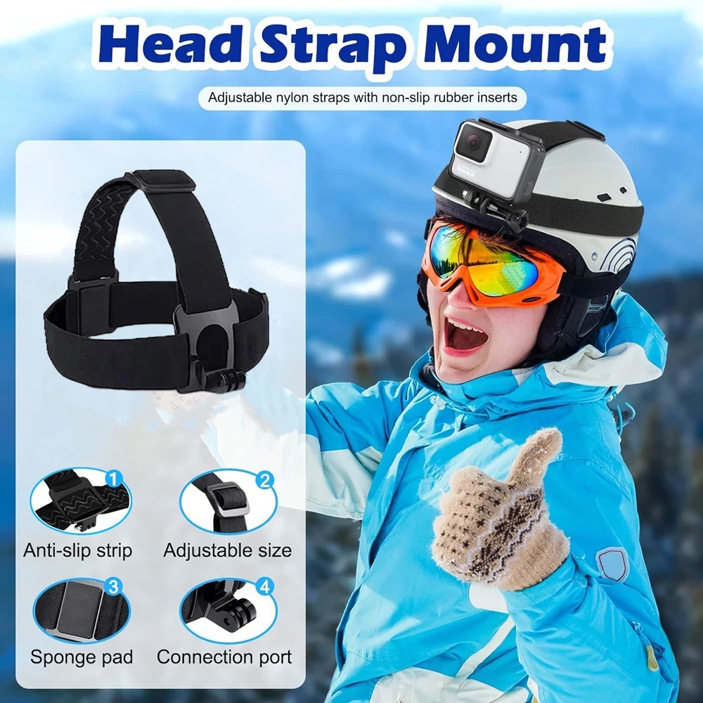 Picture of Head-mounted mobile phone fixed bracket riding first-person perspective shooting bracket sports camera motorcycle riding chest strap