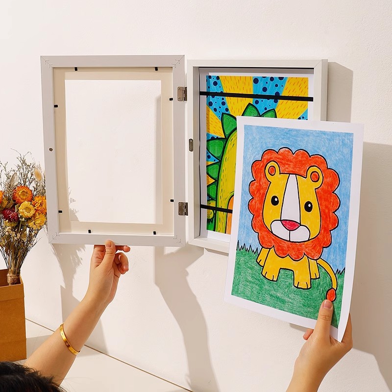 Qianhong Flip Photo Frame Children's Painting Art Art Magnetic Absorption Storage Display Frame Cross-border Hot Sale