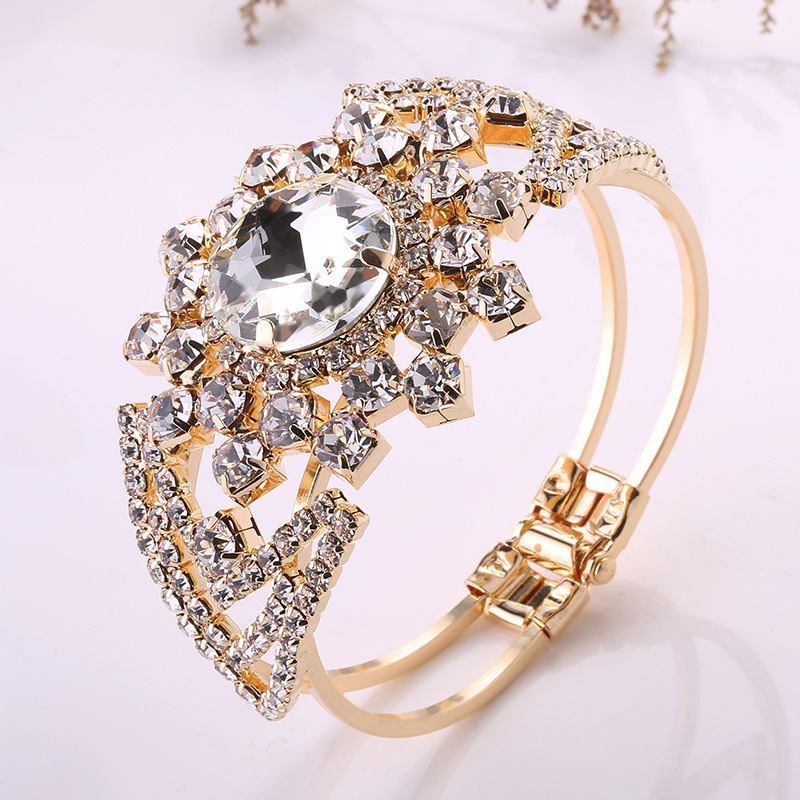 New European and American Fashion Hand Jewelry Amazon Ebay Popular Accessories Rhinestone Full Diamond Women's Bracelet