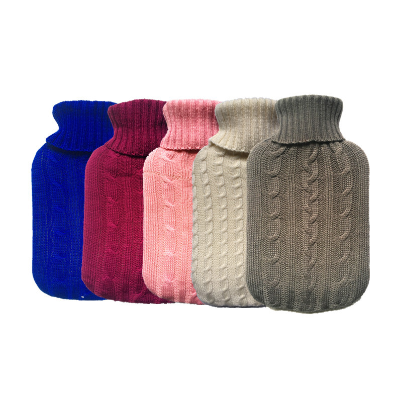 2000ml hot water bag knitted cover large cloth cover water-filled hot water bag flannel bag super soft knitted insulation