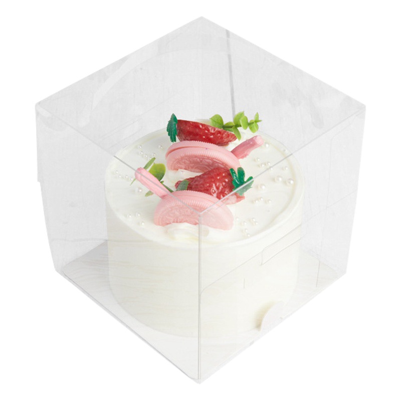 6 inch portable transparent disposable cake box 8 inch sliced lasagna cake baking tiramisu dessert packing box