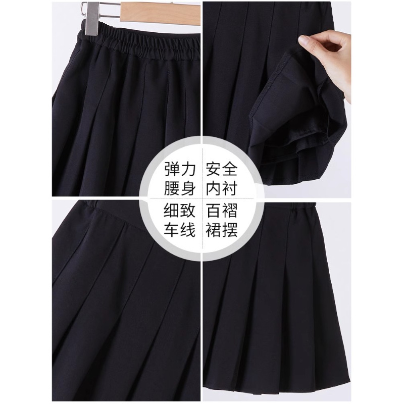 Picture of Girls Tennis Skirt Summer Girls Big Kids Sports Pleated Skirt New Summer Dress Children's JK Skirt Black All-Match