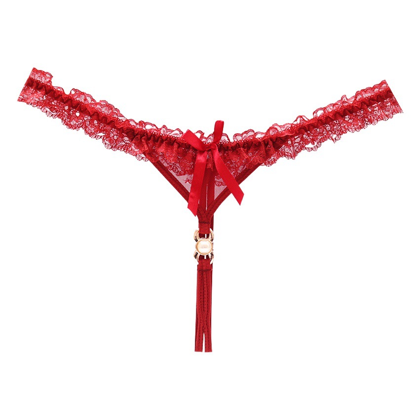 Sexy Open Thong Women's Low Waist Temptation-Free Lace Transparent Mesh t-Shaped Hot Japanese Style Sexy Underwear