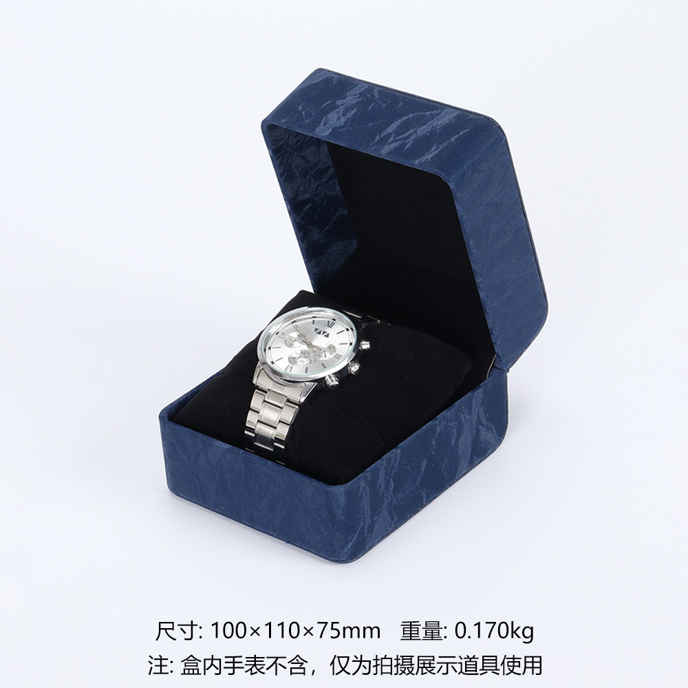Picture of Pu Leather Watch Box Universal Flip Watch Box Storage Box Portable Watch Packaging Display Box High-End Pocket Watch Box