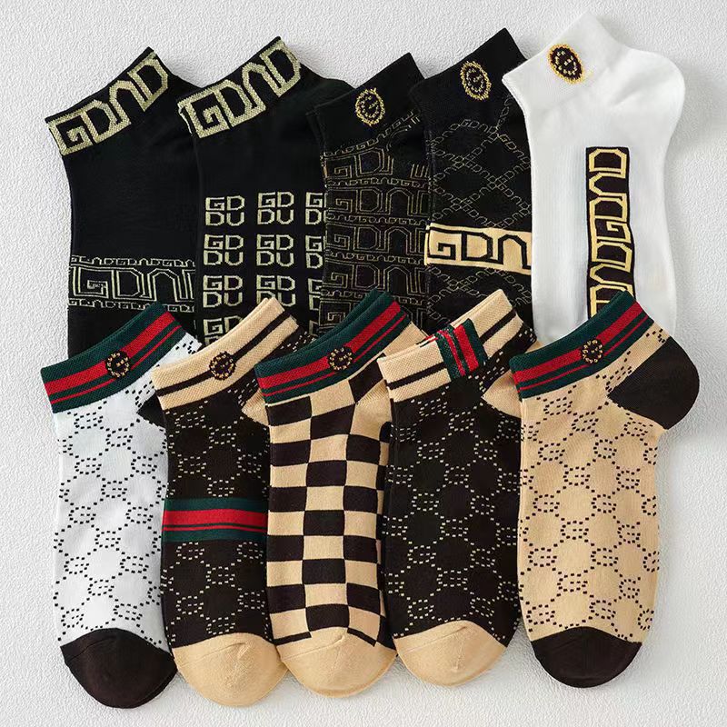 Socks French Style Couples Short Socks Summer Thin Breathable Ins Trendy All-match Light Luxury Boat Socks Trendy Brand Socks Summer Socks