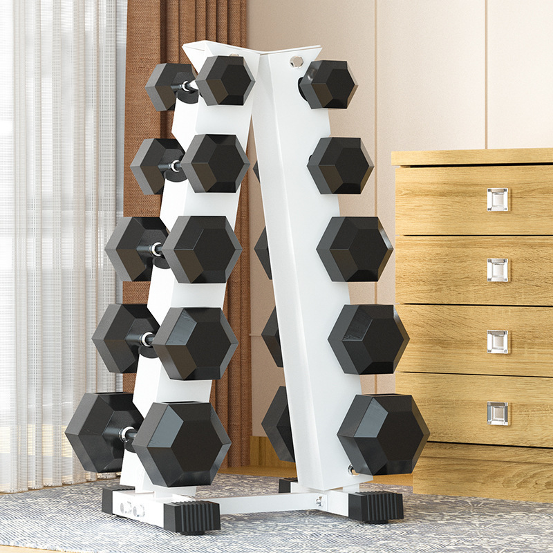 Multi-specification Household Five-layer Dumbbell Rack Thickened Iron Plate Men's Hexagon Electroplated Dumbbell Bracket Storage Gym