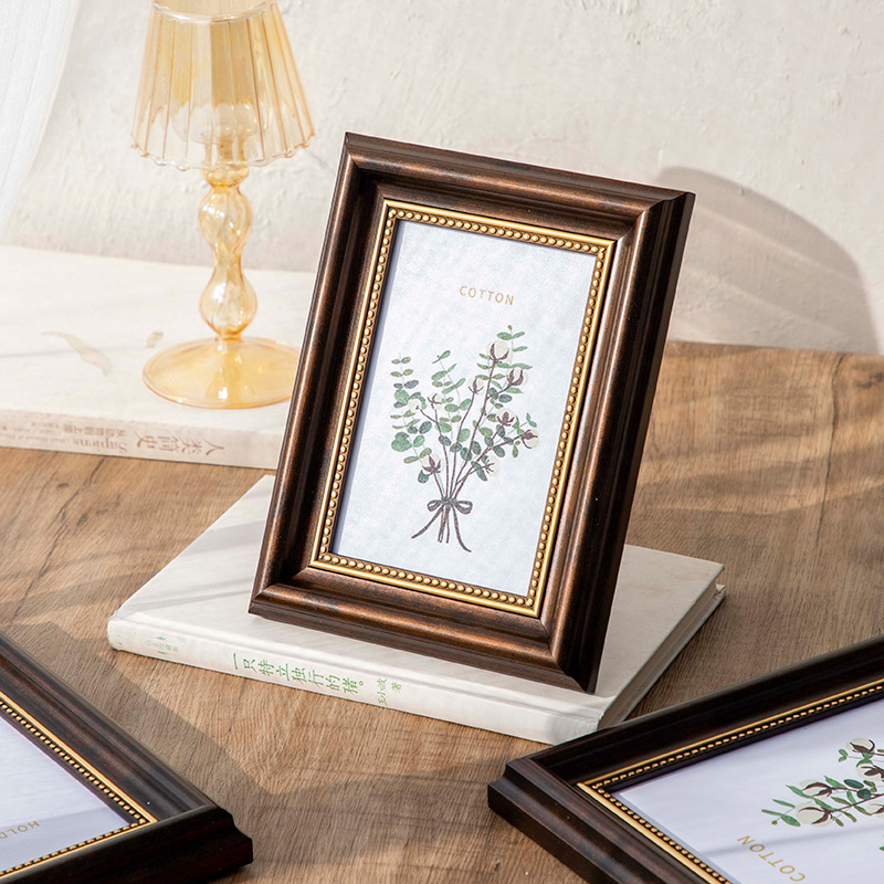 Picture of American photo frame table 6 inch 7 inch 8 inch 10 12 inch A4 retro photo frame wall hanging children's photo rack photo frame wholesale