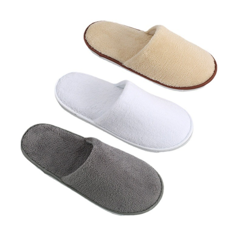 Picture of Disposable Slippers Hospitality Home Indoor Homestay Hotel Guesthouse Club Men's and Women's Coral Fleece Thickened Travel