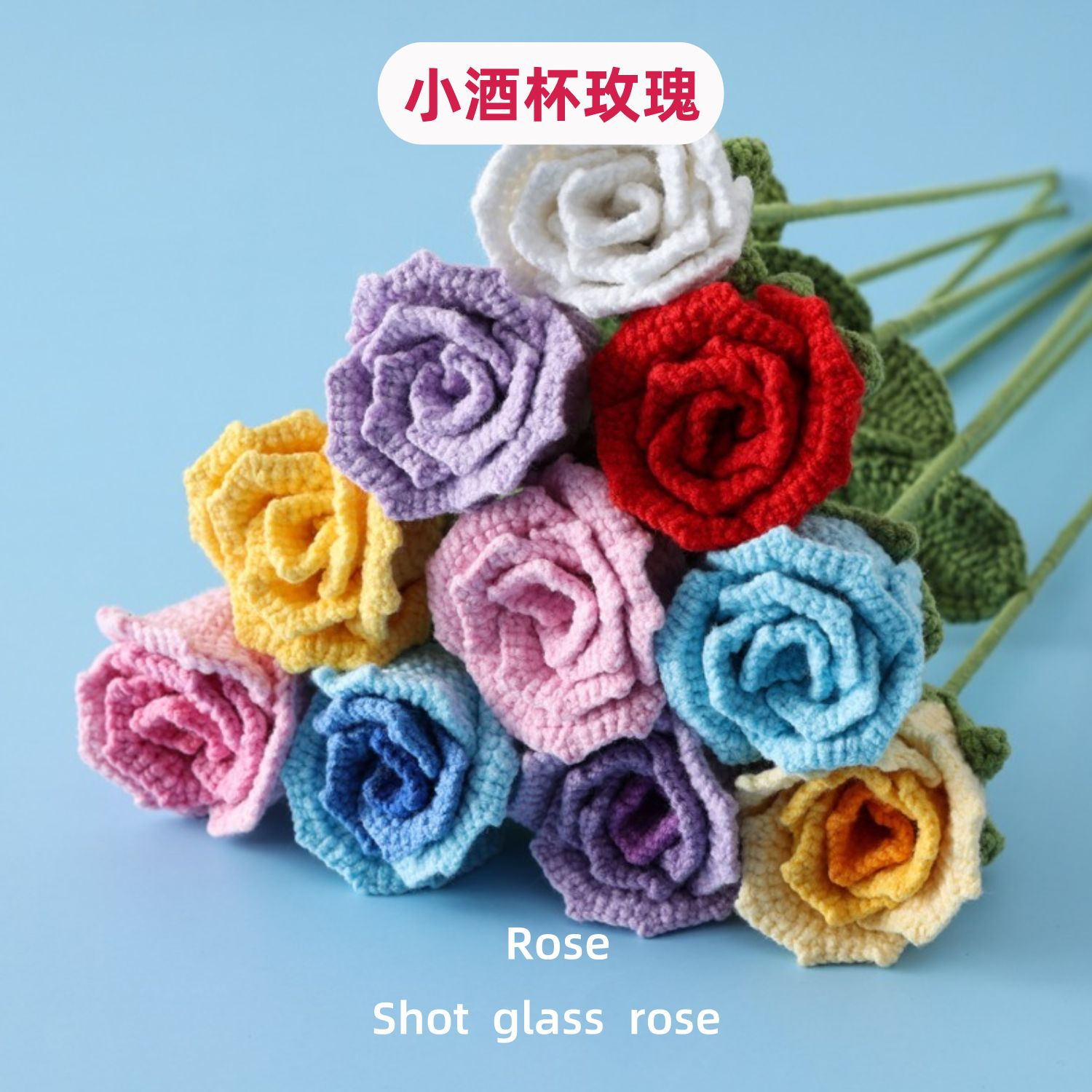 Picture of Tanabata Festival Christmas New Arrival Handmade Crocheted Sheffield Line Small Wine Glass Rose Branches for Wife Lover