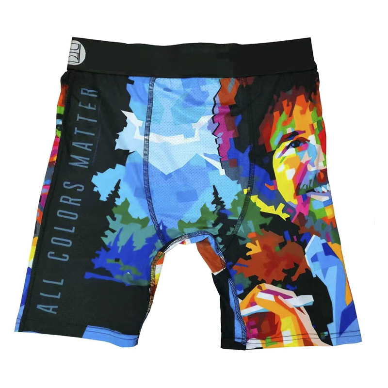 Picture of Men's Underwear Cartoon Print Men's Quick-Drying Boxer Briefs Sports Underwear Fitness Extended Underwear Men's Wholesale