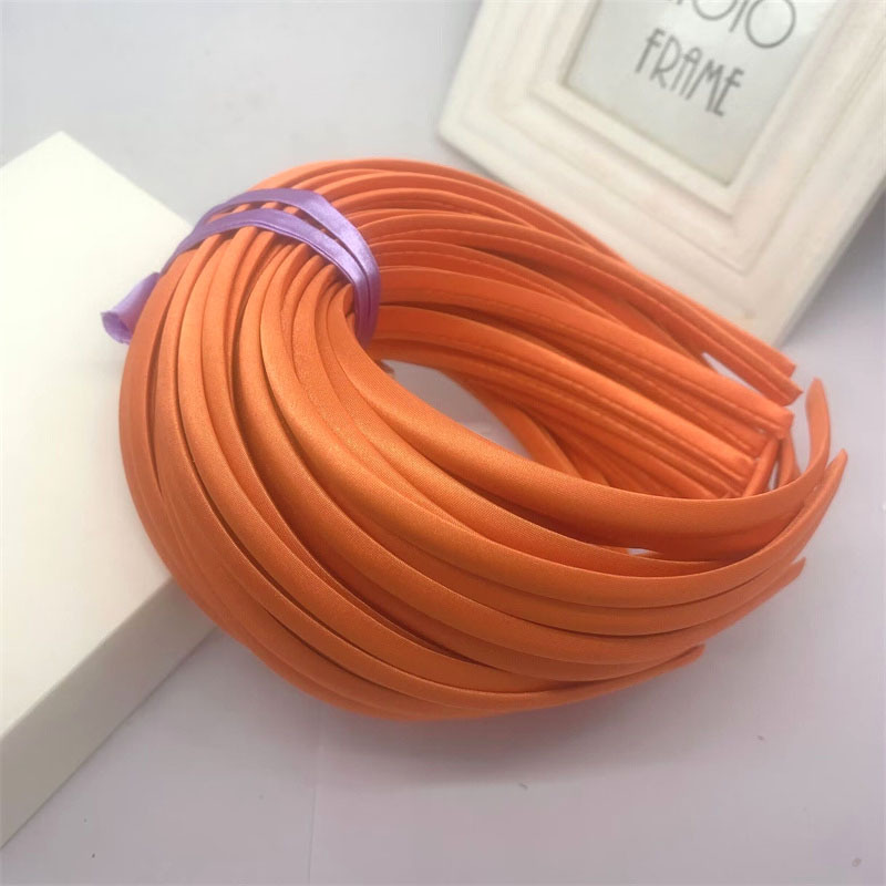 Picture of 10mm Candy-Colored Cloth-Wrapped Thickeneded Headband DIY Hairband Material Hair Accessories 1cm Satin Set Cloth Headband