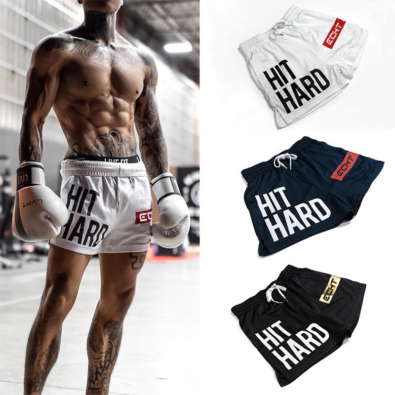 Picture of New echt quick-drying sports shorts men's mesh stretch fitness outdoor running training beach pants breathable