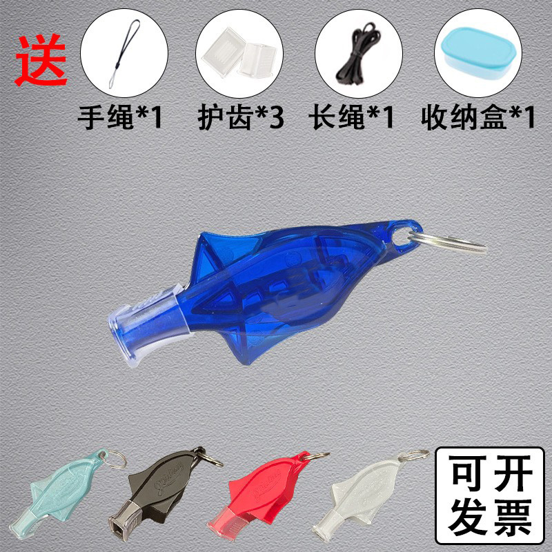 Picture of Seedless Dolphin Whistle Referee Sports Basketball Game Rescue Outdoor Training Plastic Lanyard Command Treble