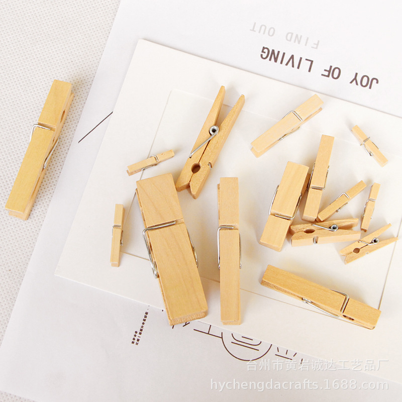 Supply of Wood Color Clothespins Wooden Crafts Photo Wall Cardboard Photo Frame Cartoon Home Pendant Small Wooden Clips