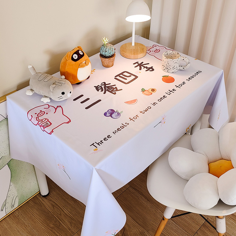 Picture of Tablecloth Waterproof and Oil-proof PVC Coffee Table Table Mat Dining Table Tablecloth Picnic Stall Student Desk Dormitory Decorative Cloth