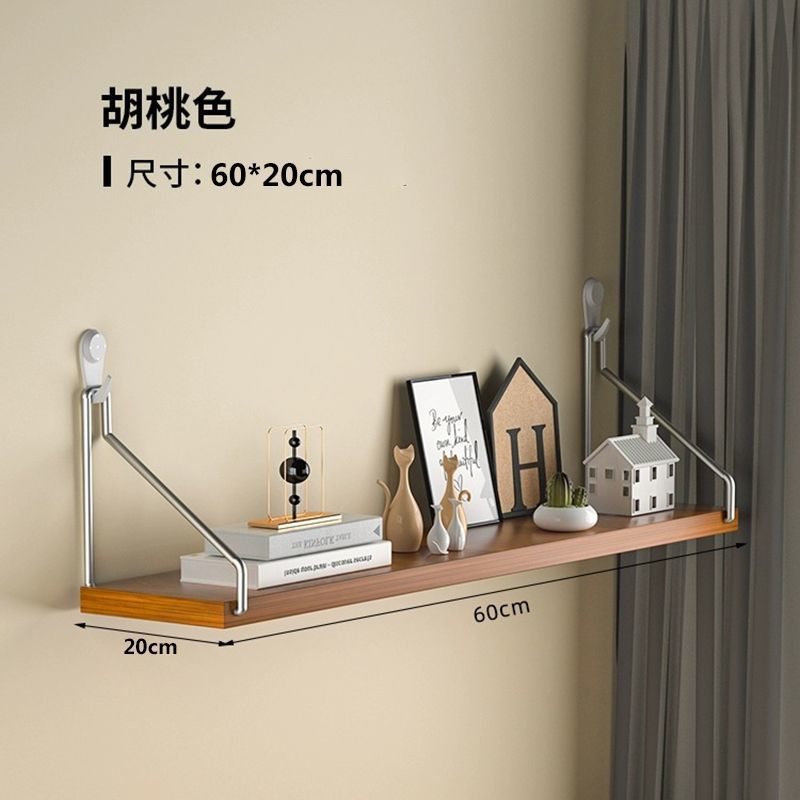 Picture of No-Drill Wall-Mounted Wrought Iron Living Room Entrance Wall Decoration Bedroom Wall Bookshelf Single Shelf Wall Storage Rack