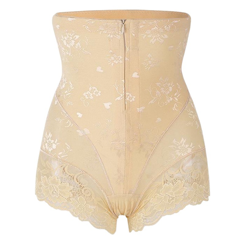 Trendy Zipper High-Waisted Tummy Control Panties Plus Size Postpartum Shaping Pants Slimming Waist Trainer Butt Lifter Tummy Reducer