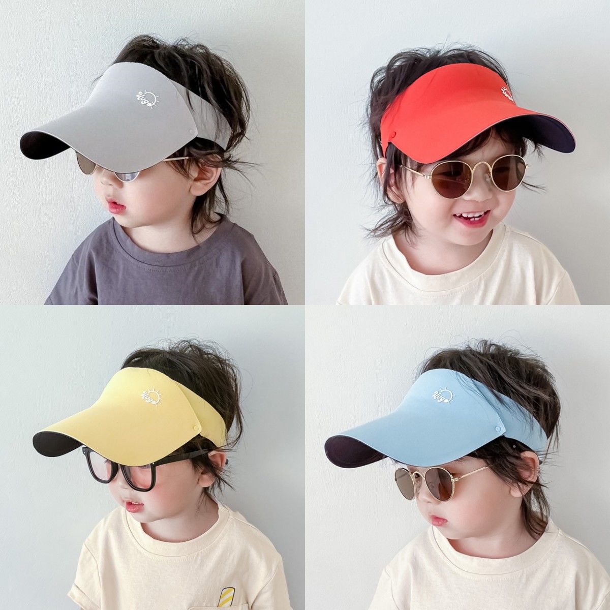 Parent-Child Sports Sunshade Sunscreen Hat Girls Outdoor Empty Top Hat Breathable Summer Big Eave Hat UV Protection Duck Tongue Empty