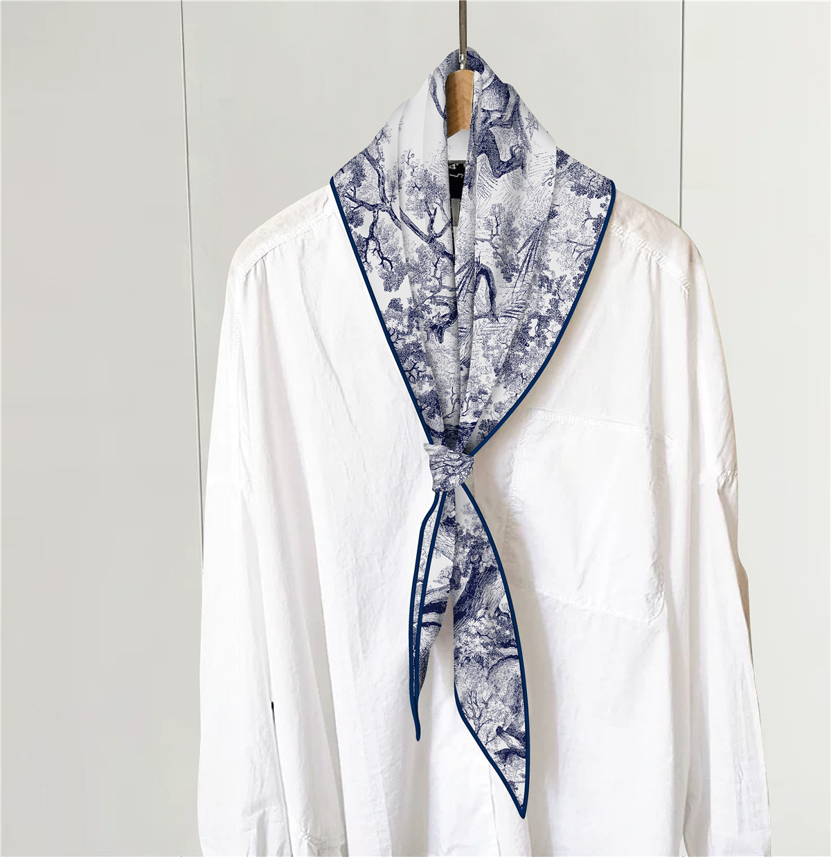 Picture of French-Style New Plant Jungle Lion Women's Twill Imitation Cashmere Diamond Scarf Versatile Retro Silk Scarf
