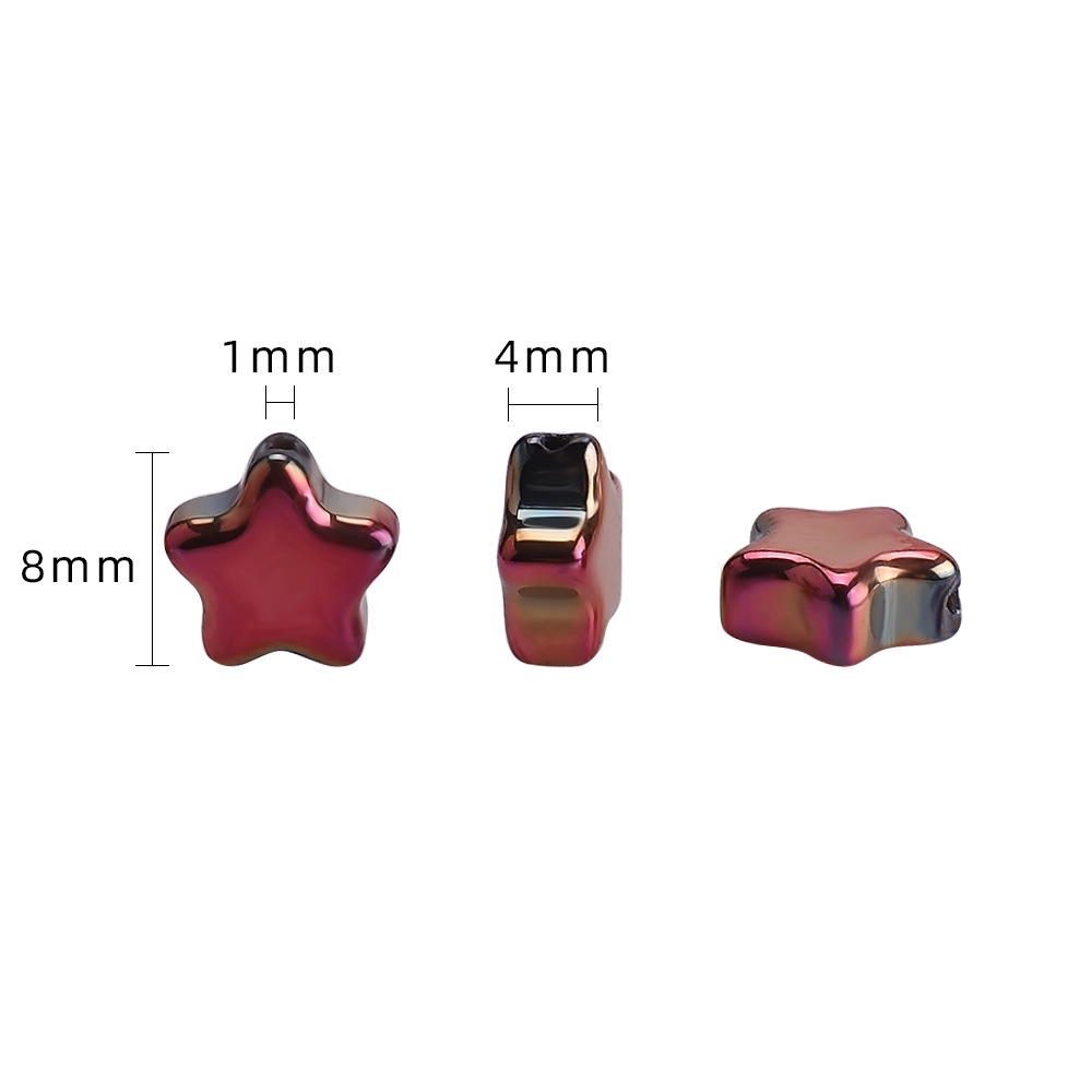 Picture of Five-Pointed Star Accessories 8mm Glass Beads Crystal Pendant DIY Hair Accessories Necklace Earrings Bracelet Beading Material Accessories