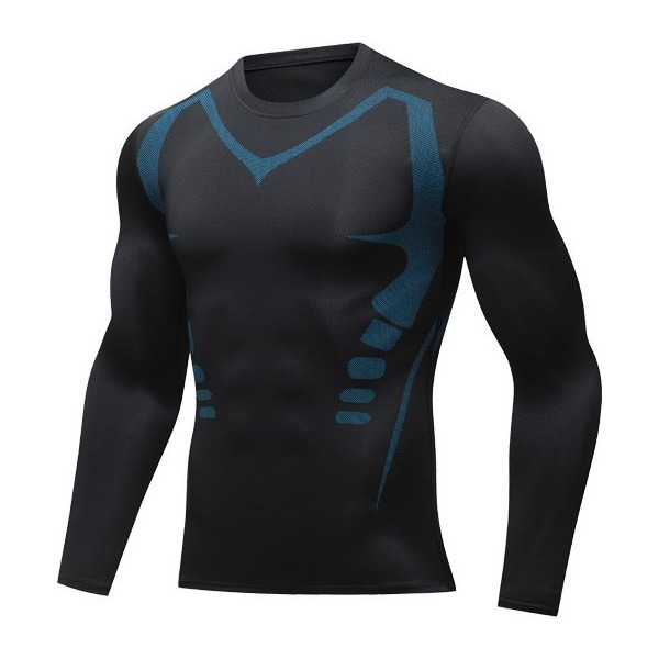 American Sports Long Sleeve Tight Men's Autumn Fitness Basketball Suit Quick-drying Breathable Track and Field Printed Mesh Base Clothes
