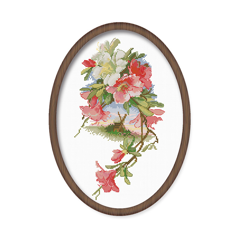 Picture of Cross stitch living room dining room small fresh simple flower plant 2021 new thread embroidery diy handmade embroidery