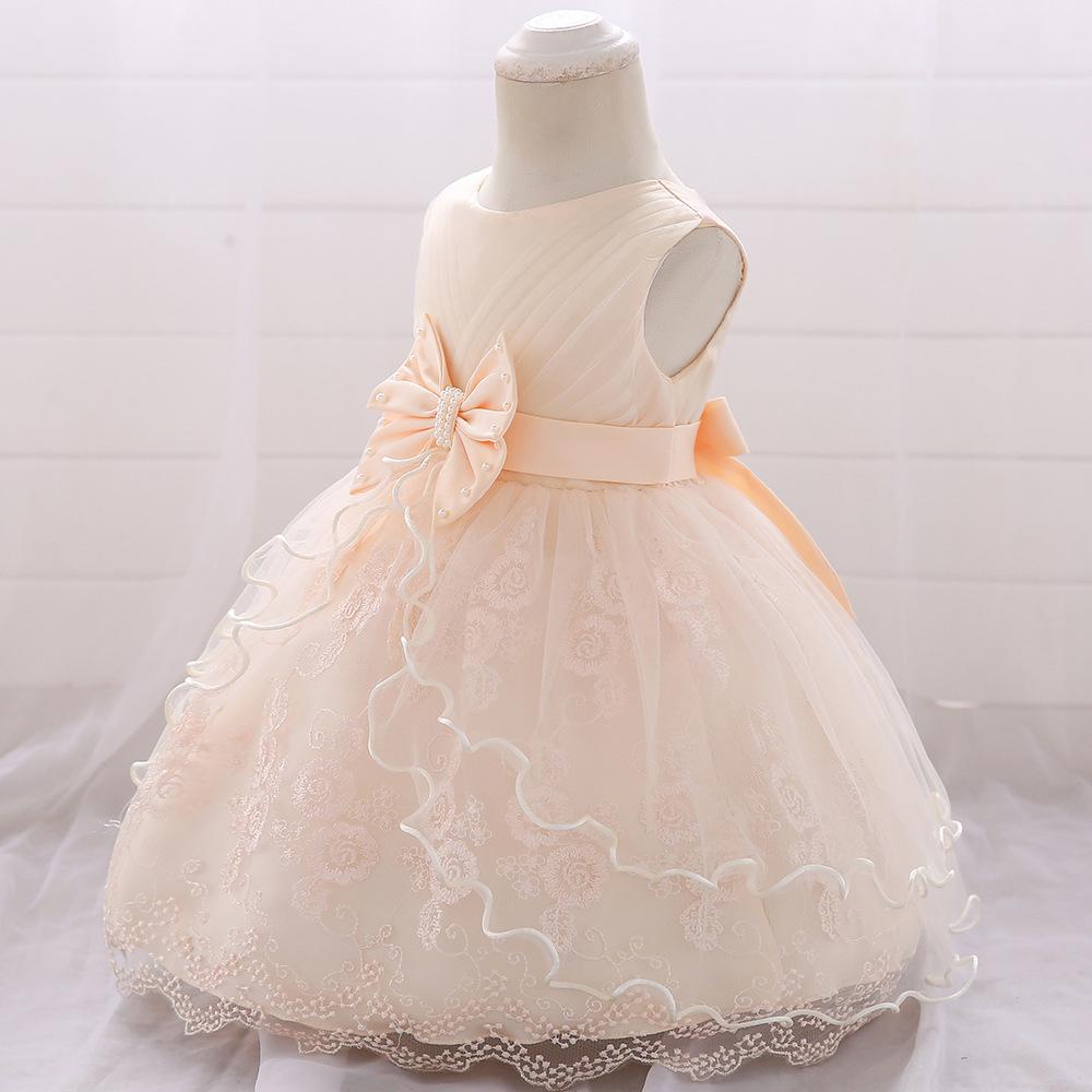 Picture of Cross-Border Children's Princess Dress 2024 Infant Baby Bow Washable Dress Little Girl Birthday Dress
