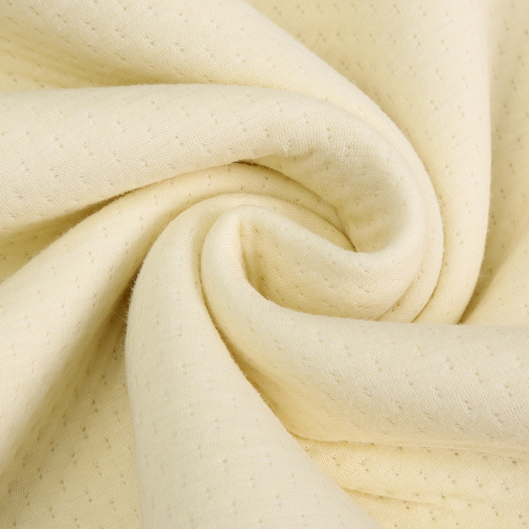 Picture of Two Ideas Plain Jacquard Air Layer Knitted Cotton Quilted Jacquard Fabric Baby Climbing Wear Warm Fabric Factory